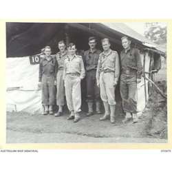 Portrait of personnel of the Intelligence Section, 18th Infantry Brigade Headquarters at Dumpu, Ramu Valley.